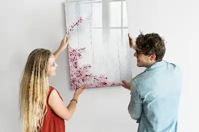 Magnettavla för ritning med motiv av blommor på trä