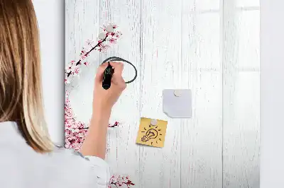 Magnettavla för ritning med motiv av blommor på trä