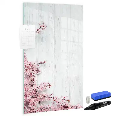 Magnettavla för ritning med motiv av blommor på trä
