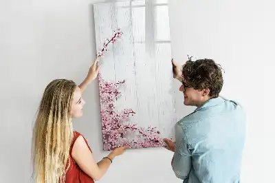 Magnettavla för ritning med motiv av blommor på trä