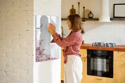 Magnettavla för ritning med motiv av blommor på trä