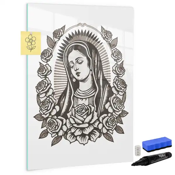 Magnettavla för ritning med motiv av Vår fru av Guadalupe