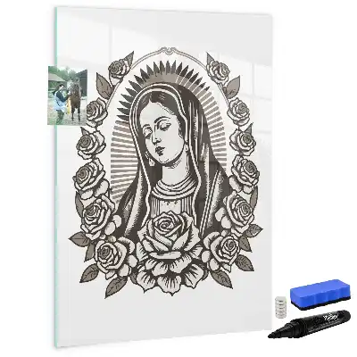Magnettavla för ritning med motiv av Vår fru av Guadalupe