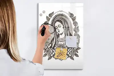 Magnettavla för ritning med motiv av Vår fru av Guadalupe