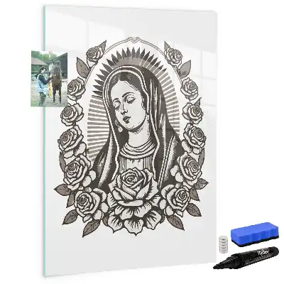 Magnettavla för ritning med motiv av Vår fru av Guadalupe