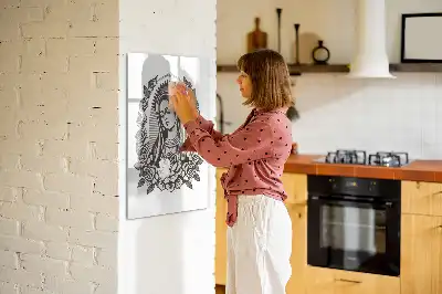 Magnettavla för ritning med motiv av Vår fru av Guadalupe