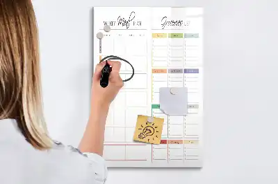 Veckomeny magnetisk skrivtavla för planering