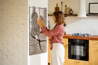 Magnettavla för ritning motiv med tvärsnitt av trädstam