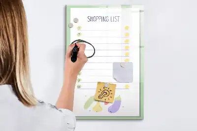 Tavla att skriva på inköpslista