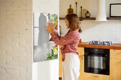 Magnettavla för ritning grönsaker på trä