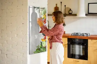 Magnettavla för ritning grönsaker på trä