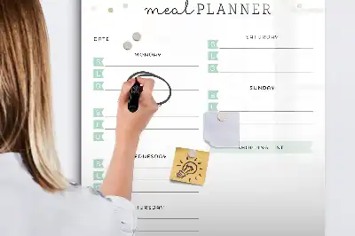 Måltidsplanerare magnetisk för att rita på