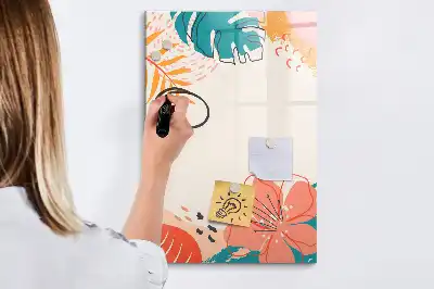 Magnettavla för ritning motiv med sommarblomma