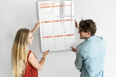 Magnetisk städlista att rita på
