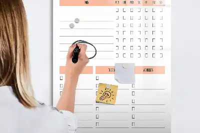 Magnetisk städlista att rita på