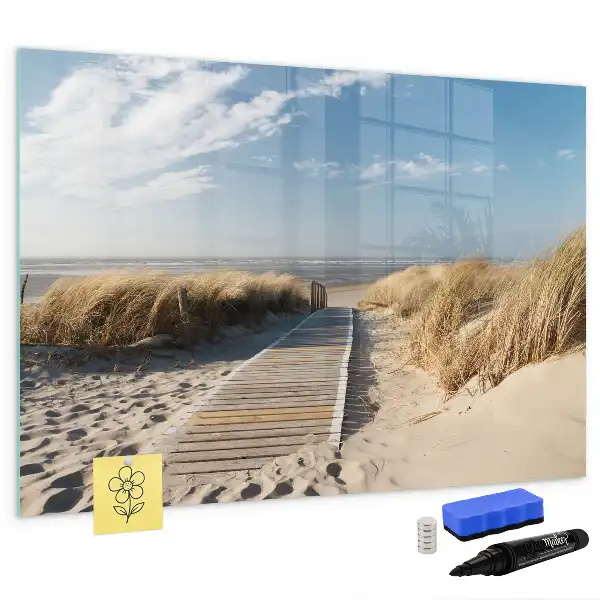 Magnetisk tavla med penna motiv av strandutsikt