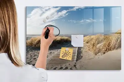 Magnetisk tavla med penna motiv av strandutsikt