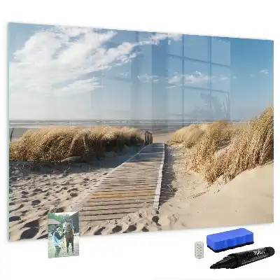 Magnetisk tavla med penna motiv av strandutsikt
