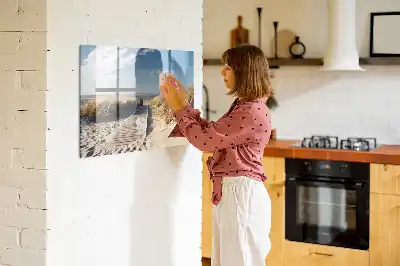 Magnetisk tavla med penna motiv av strandutsikt
