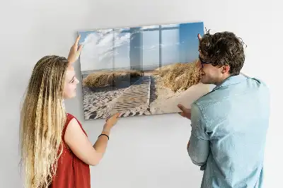 Magnetisk tavla med penna motiv av strandutsikt