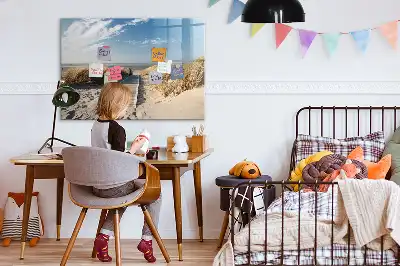 Magnetisk tavla med penna motiv av strandutsikt