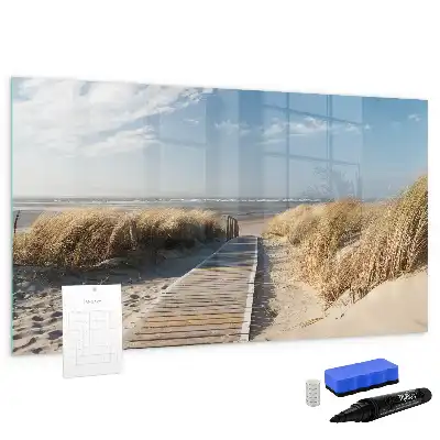 Magnetisk tavla med penna motiv av strandutsikt