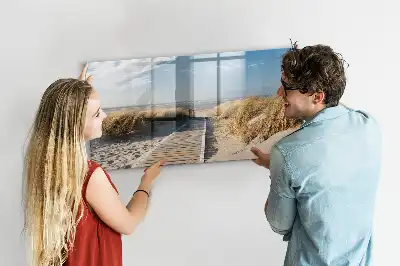 Magnetisk tavla med penna motiv av strandutsikt