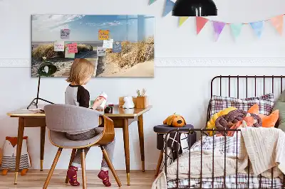 Magnetisk tavla med penna motiv av strandutsikt