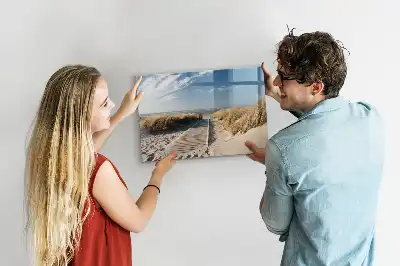 Magnetisk tavla med penna motiv av strandutsikt