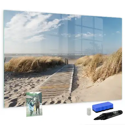 Magnetisk tavla med penna motiv av strandutsikt