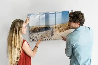 Magnetisk tavla med penna motiv av strandutsikt
