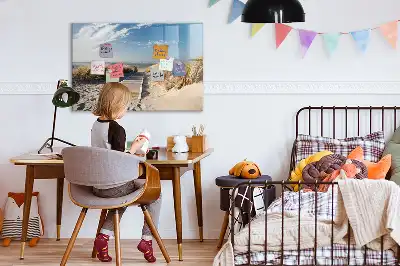 Magnetisk tavla med penna motiv av strandutsikt