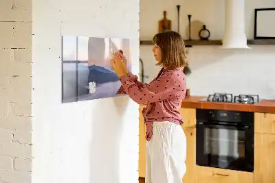 Magnetisk rittavla med motiv av ett vackert landskap
