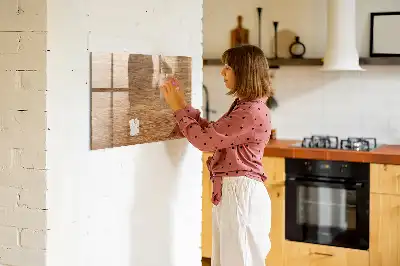 Magnetisk rittavla i ljust trä