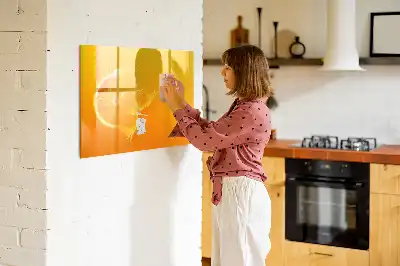 Magnetisk tavla med penna apelsin