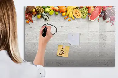 Magnetisk tavla med penna motiv med frukt på bordet