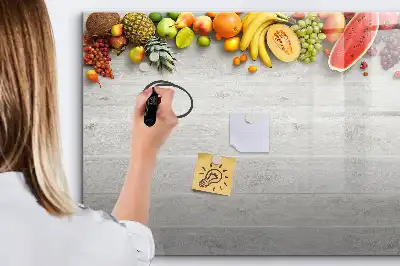 Magnetisk tavla med penna motiv med frukt på bordet