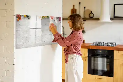 Magnetisk tavla med penna motiv med frukt på bordet