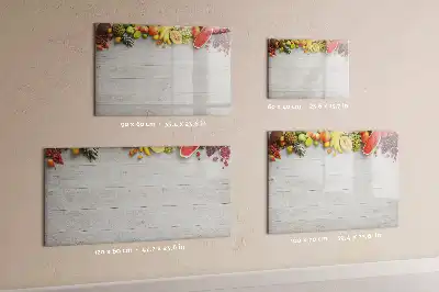 Magnetisk tavla med penna motiv med frukt på bordet