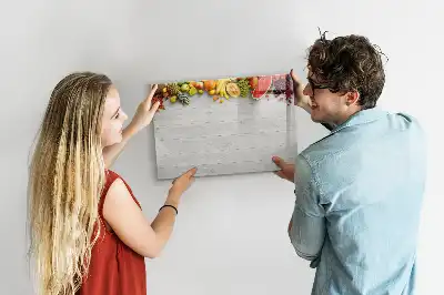 Magnetisk tavla med penna motiv med frukt på bordet