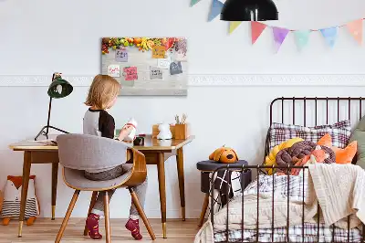 Magnetisk tavla med penna motiv med frukt på bordet