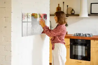 Magnetisk tavla med penna motiv med frukt på bordet