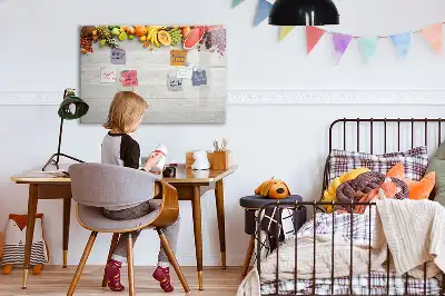 Magnetisk tavla med penna motiv med frukt på bordet