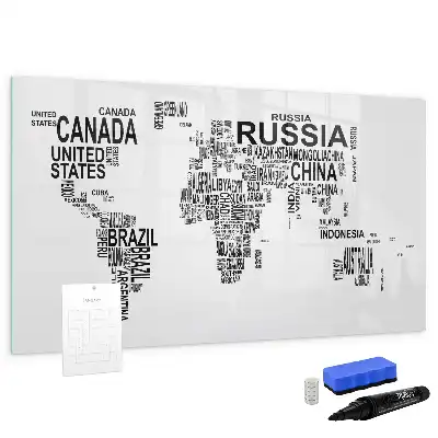Magnetisk tavla med penna kontinenter av bokstäver