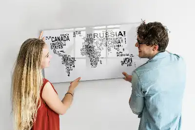 Magnetisk tavla med penna kontinenter av bokstäver