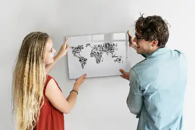 Magnetisk tavla med penna kontinenter av bokstäver