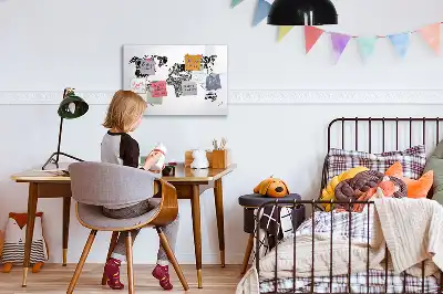 Världskarta magnetisk tavla med penna
