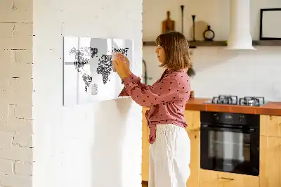 Världskarta magnetisk tavla med penna