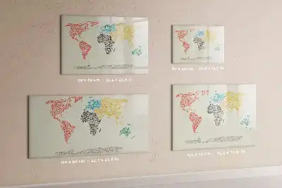 Magnetisk rittavla med motiv av en världskarta av bokstäver