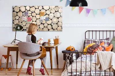 Magnetisk tavla med penna kapade trädstammar